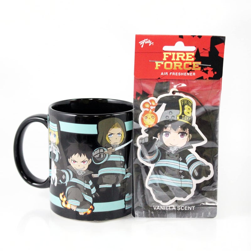 Stunned Mind Fire Force Fire Company 8 Glow in the Dark 11 oz Coffee Mug â€“ Knights of the Ashen Flame Beware, Shinra & Friends Uncover Adolla Burst Secrets - Heat Changing Mug, Maki Air Freshener - Image 1